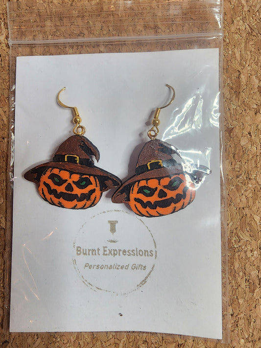 Halloween earrings - Scarecrow Pumpkin head